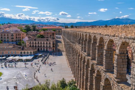 Foto de Acueducto romano histórico Segovia, Castilla y León, España miércoles 30 agosto 2023 - Imagen libre de derechos