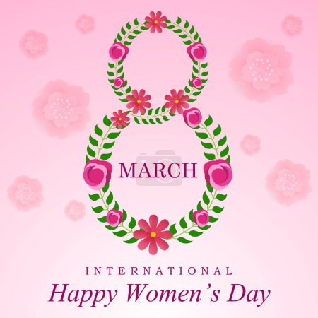 Téléchargez les photos : Illustration vectorielle de Happy Womens Day salutations fond d'écran - en image libre de droit
