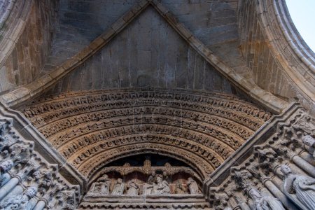 Gothic doorway of the cathedral of Tui, Galicia. Spain.