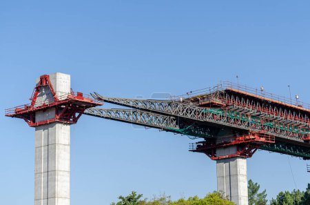 detalle de un puente en construcción, concepto de ingeniería