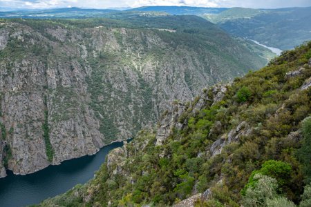 Photo for View of the canyon of the river Sil from a viewpoint in Parada do Sil. Ribeira Sacra. Galicia, Spain - Royalty Free Image