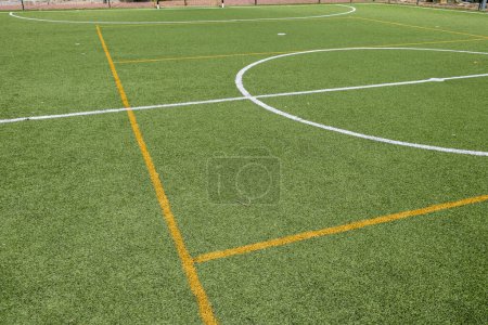 artificial grass football field, central part