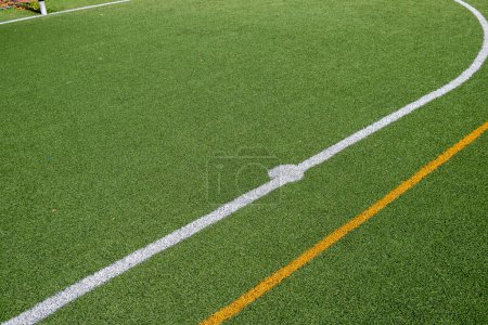 penalty point of an artificial turf soccer pitch