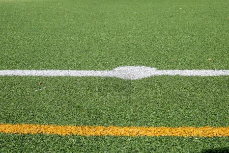 penalty point of an artificial turf football field