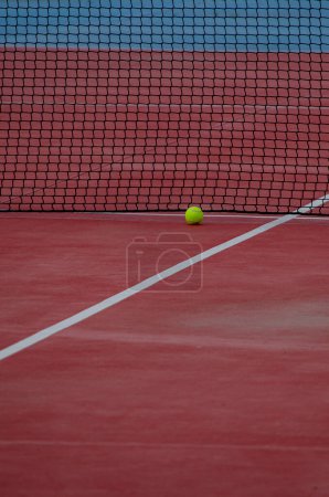 selective focus, two balls on a tennis court. sports courts