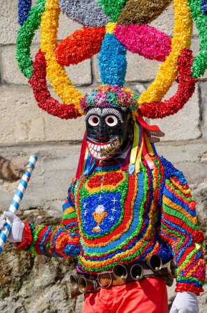 traditionelle Maske des Karnevals von Viana do Bolo, Boteiro. Galicien, Spanien.