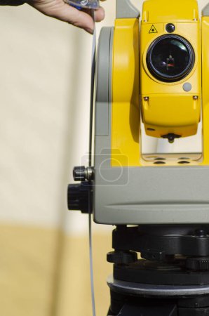 Photo for Surveyor engineering equipment with theodolite and total station - Royalty Free Image