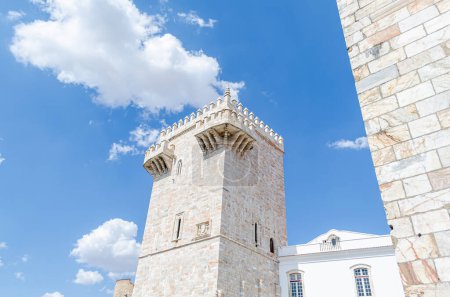 tower built with marble in the medieval village of Estremoz, Alentejo Region, Portugal