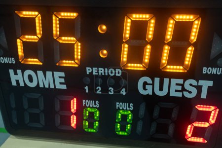 Photo for Scoreboard for an indoor soccer, handball and basketball court - Royalty Free Image