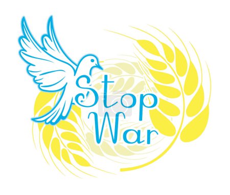 Photo for Stop War in Ukraine, Vector illustration of the conflict between Russia and Ukraine - Royalty Free Image