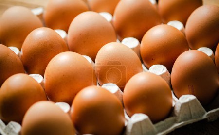 Foto de Huevos frescos en un casete
. - Imagen libre de derechos