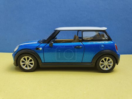 Photo for LONDON, UK - CIRCA JUNE 2022: blue Mini car small-scale replica - Royalty Free Image