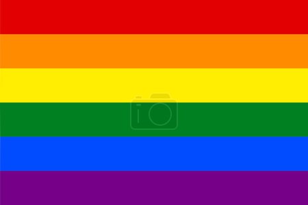 Photo for Official 6-colours rainbow Pride flag of GLBTQ+ community. Lesbian, gay, bisexual, transgender and queer flag. Isolated illustration. - Royalty Free Image