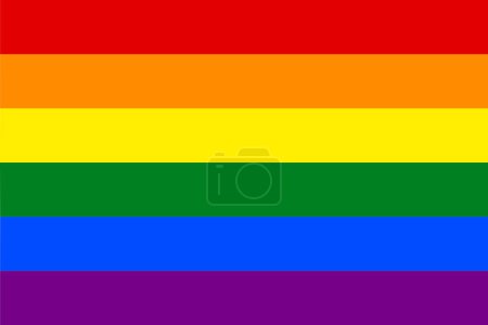 Photo for Official 6-colours rainbow Pride flag of GLBTQ community. Lesbian, gay, bisexual, transgender and queer flag. Isolated illustration. - Royalty Free Image