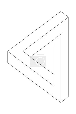 Photo for Impossible 3d geometric construction known as Penrose triangle - isolated illustration - Royalty Free Image