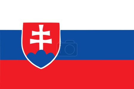 Illustration for Flag of Slovakia and language icon - isolated vector illustration - Royalty Free Image