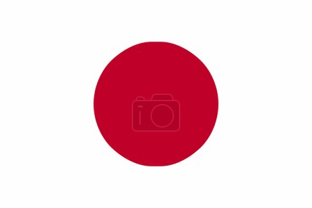 Téléchargez les illustrations : Le drapeau national japonais du Japon, Asie - illustration vectorielle isolée - en licence libre de droit