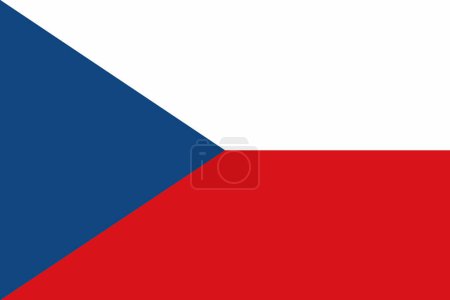 Czech Republic flag and language icon - isolated vector illustration