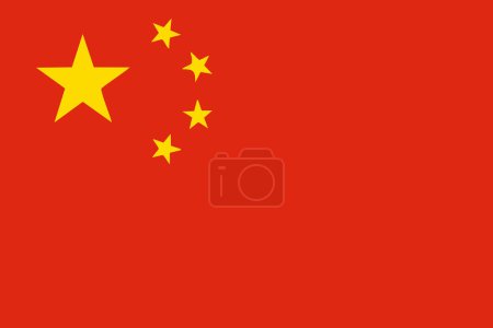 drapeau de Chine (République populaire de Chine) et icône de la langue illustration vectorielle isolée