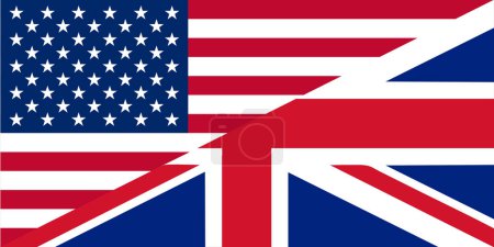 Illustration for American and British English language icon - isolated vector illustration - Royalty Free Image