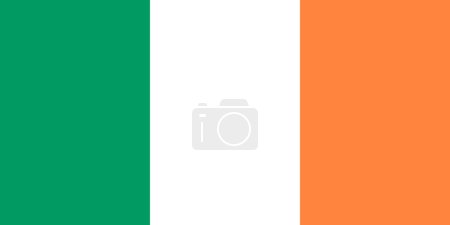 Téléchargez les illustrations : Icône drapeau irlandais - illustration vectorielle isolée - en licence libre de droit