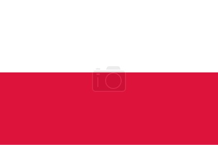 Polish flag and language icon - isolated vector illustration