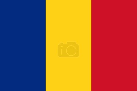 the Romanian national flag of Romania, Europe - isolated vector illustration