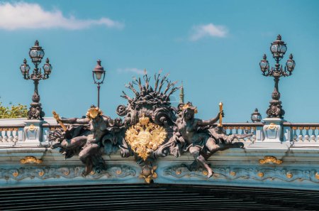 Photo for Pont Alexandre III in Paris, the most beautiful bridge in Paris - Royalty Free Image