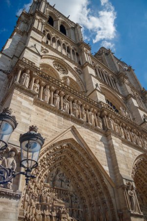 Photo for Notre Dame de Paris Church Main Facade - Royalty Free Image