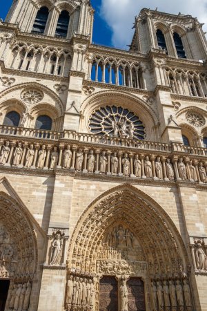 Photo for Notre Dame de Paris Church Main Facade - Royalty Free Image