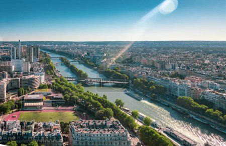 Photo for Paris Aerial View from the top of the Eiffel Tower - Royalty Free Image