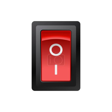 Ilustración de Ilustración vectorial botón interruptor rojo. Elemento de botón de encendido y apagado realista para dispositivo eléctrico. - Imagen libre de derechos