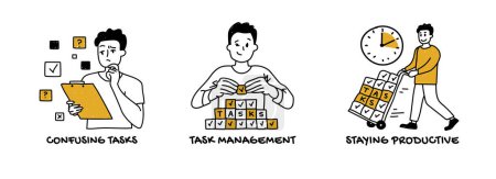 Illustration for Productivity boost and effective task management concept - Royalty Free Image