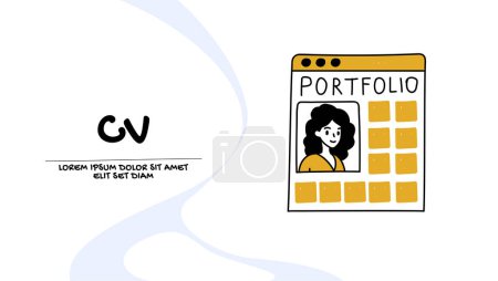 Illustration for CV, portfolio of a future candidate concept - Royalty Free Image