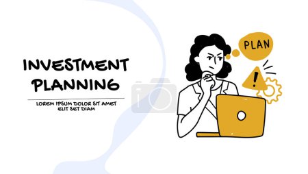 Illustration for Investment planning, stock trading, stakeholder, analysis, trader strategy concept. - Royalty Free Image