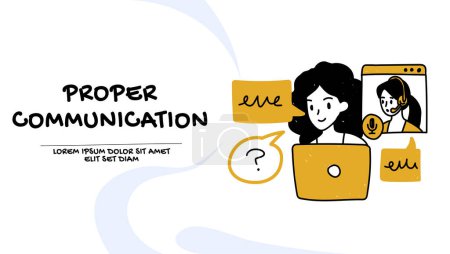 Ilustración de Atención al cliente y concepto de comunicación adecuado - Imagen libre de derechos