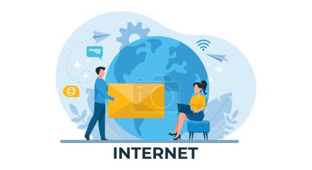 Illustration for Internet communication in a modern world - Royalty Free Image