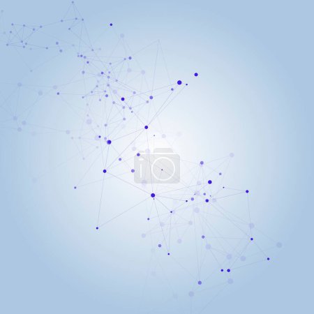Illustration for Abstract connecting dots and lines. Polygonal vector background. Plexus technology design. - Royalty Free Image