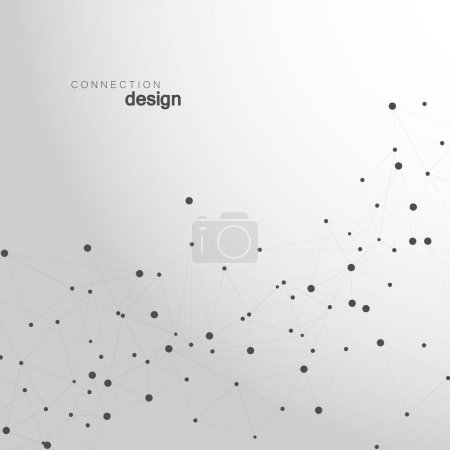 Illustration for Abstract technology structure. Vector network polygonal space background with connecting dots and lines. - Royalty Free Image