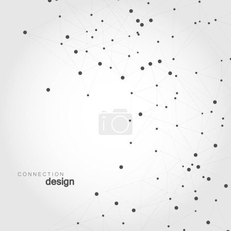 Illustration for Abstract technology structure. Vector network polygonal space background with connecting dots and lines. - Royalty Free Image