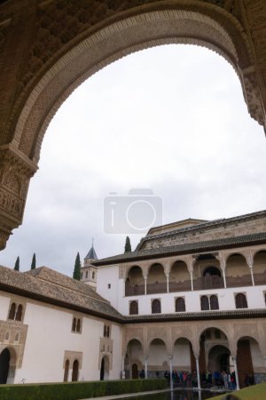Photo for Arrayanes yard at comares palace islamic architectonical style view - Royalty Free Image
