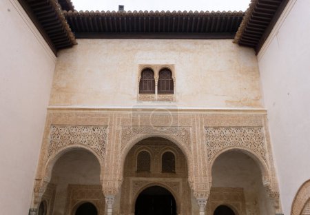 Photo for Beautiful arabaic architecture details inside comares palace small yard - Royalty Free Image