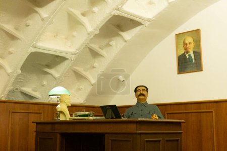 Foto de La representación de escritorio de Joseph Stalin en el museo del búnker 42 - Imagen libre de derechos