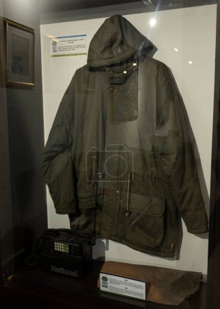 Photo for Pablo Escobar Jacket founded inside the house the day that police hunt him at police museum - Royalty Free Image