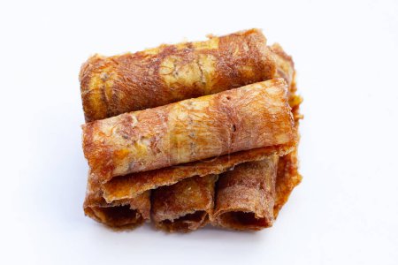 Foto de Sun dried banana roll snacks - Imagen libre de derechos