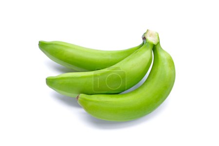 Foto de Plátano verde sobre fondo blanco - Imagen libre de derechos
