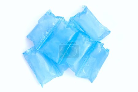 Foto de Cojín de aire azul bolsas de plástico de embalaje - Imagen libre de derechos