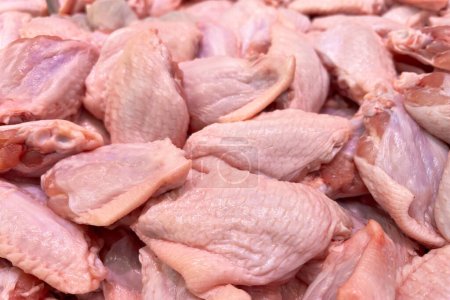 Uncooked chicken wings. Raw chicken meat
