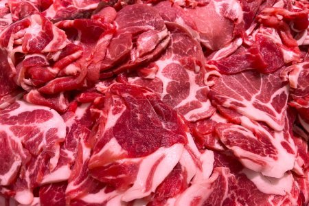 Photo for Fresh sliced raw pork meat - Royalty Free Image