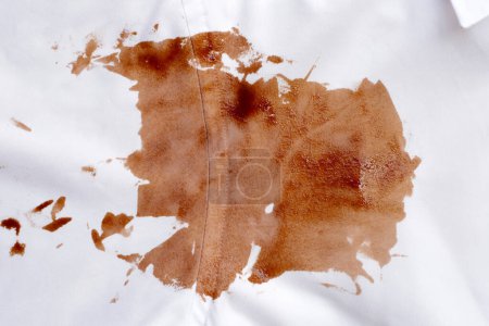 Photo for Dirty choclate stain on white shirt - Royalty Free Image